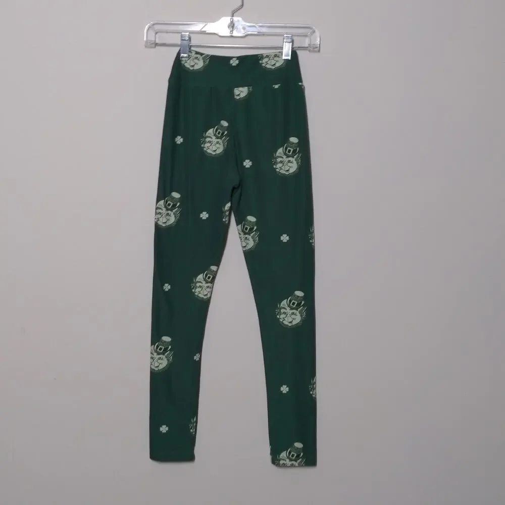 LuLaRoe Leggings in Leprechaun Print Shamrocks – Tween